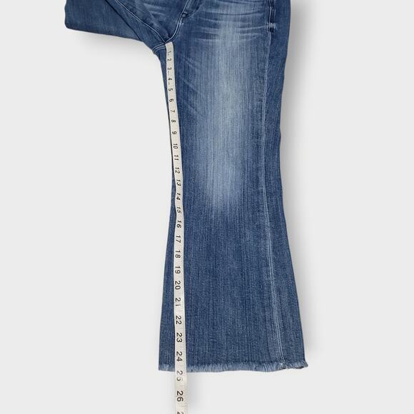 SOLD-AYR The Pop Jeans in Bomba Straight Leg Cropped Frayed Hem High Rise Sz 29S - Picture 9 of 12